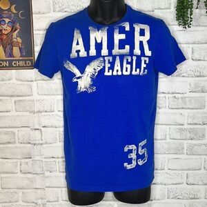 American Eagle Bright Blue Athletic Fit Tshirt Tee Shirt Size XS